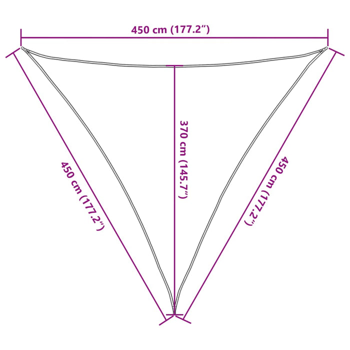 Pânză parasolar, alb, 4,5x4,5x4,5 m, HDPE, 160 g/m² - WALTI WALTI