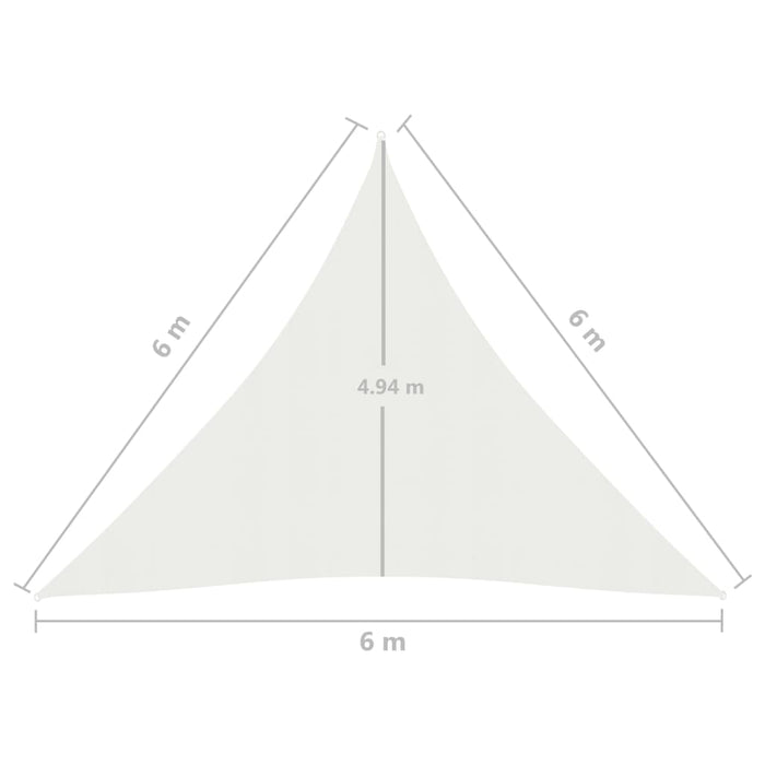 Pânză parasolar, alb, 6x6x6 m, HDPE, 160 g/m² - WALTI WALTI