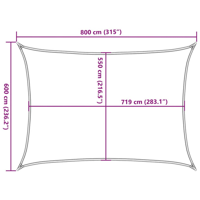 Pânză parasolar, verde deschis, 6x8 m, HDPE, 160 g/m² - WALTI WALTI