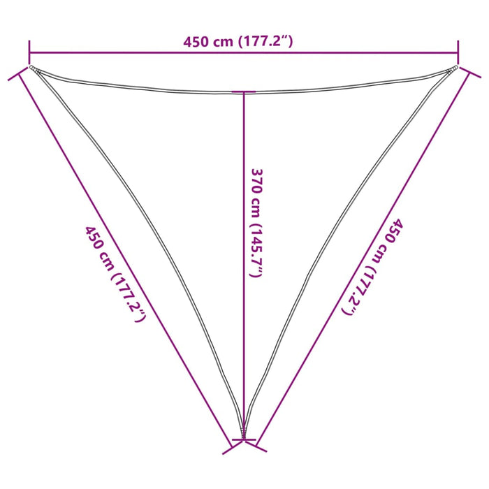 Pânză parasolar, verde deschis, 4,5x4,5x4,5 m, HDPE, 160 g/m² - WALTI WALTI