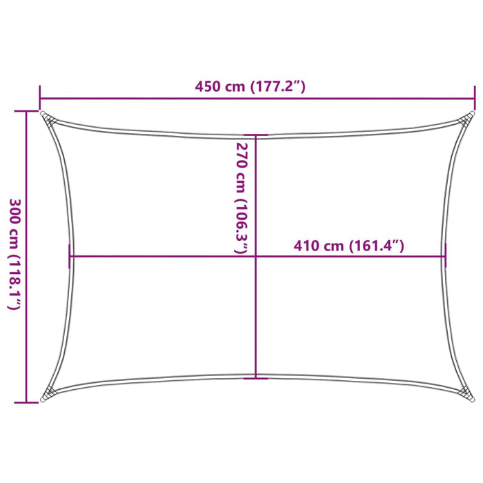 Pânză parasolar, cărămiziu, 3x4,5 m, 160 g/m², HDPE - WALTI WALTI