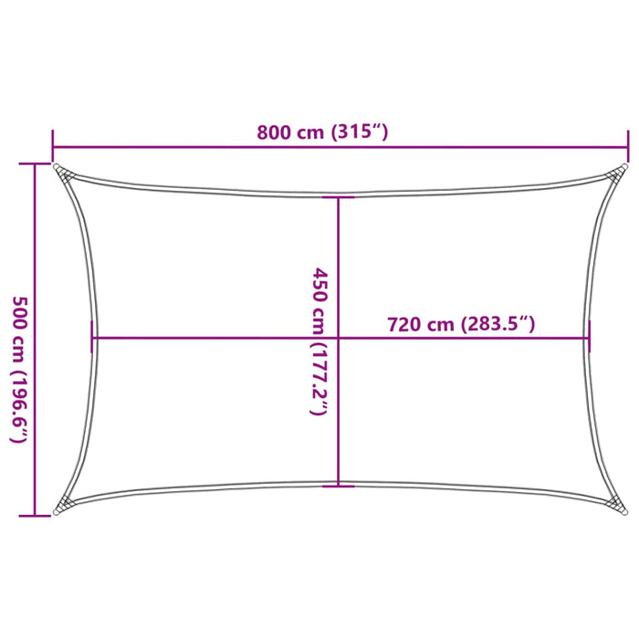 Pânză parasolar, cărămiziu, 5x8 m, HDPE, 160 g/m² - WALTI WALTI