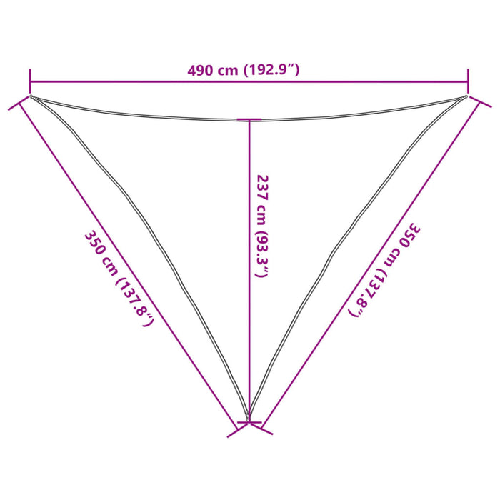 Pânză parasolar, cărămiziu, 3,5x3,5x4,9 m, HDPE, 160 g/m² - WALTI WALTI