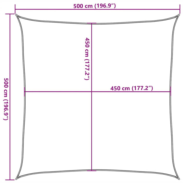 Pânză parasolar, gri taupe, 5x5 m, HDPE, 160 g/m² WALTI