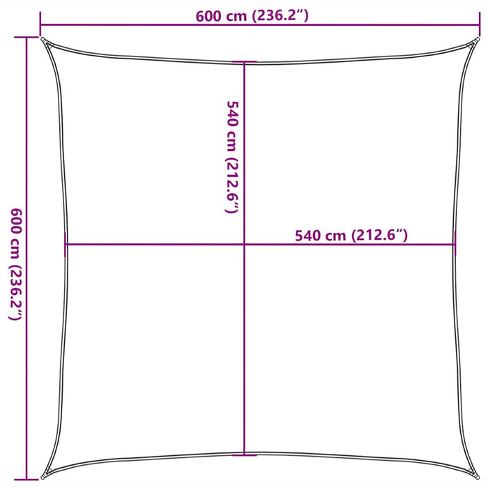 Pânză parasolar, gri taupe, 6x6 m, HDPE, 160 g/m² WALTI
