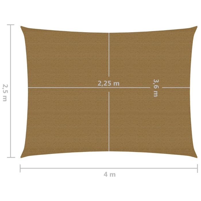 Pânză parasolar, gri taupe, 2,5x4 m, HDPE, 160 g/m² - WALTI WALTI