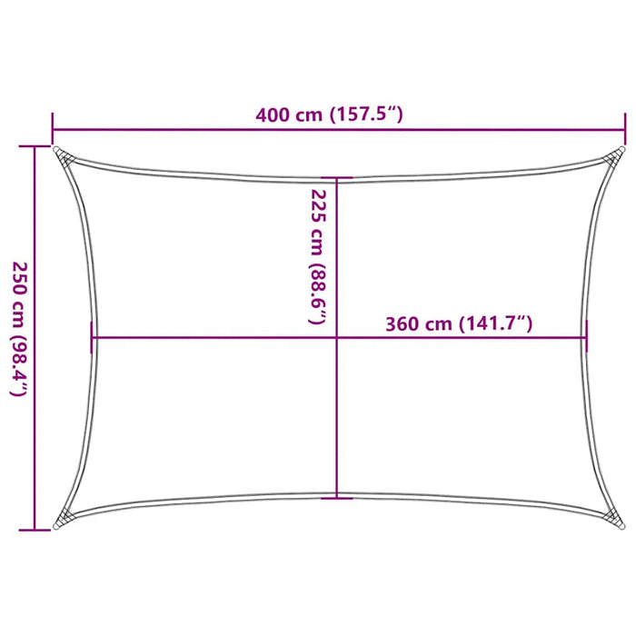 Pânză parasolar, gri taupe, 2,5x4 m, HDPE, 160 g/m² WALTI