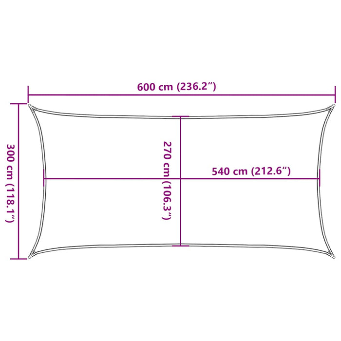 Pânză parasolar, tópszínű , 3 x 6 m, HDPE, 160 g/m² WALTI