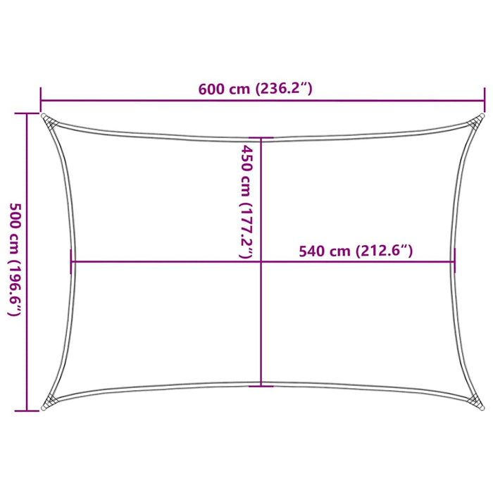 Pânză parasolar, gri taupe, 5x6 m, HDPE, 160 g/m² WALTI