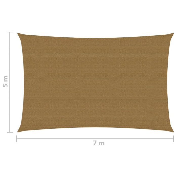 Pânză parasolar, gri taupe, 5 x 7 m, HDPE, 160 g/m² - WALTI WALTI