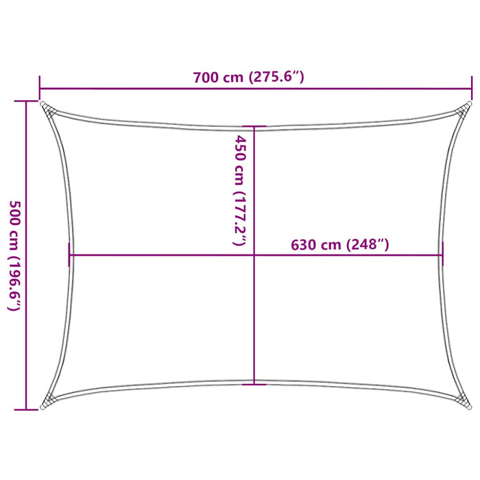 Pânză parasolar, gri taupe, 5 x 7 m, HDPE, 160 g/m² WALTI