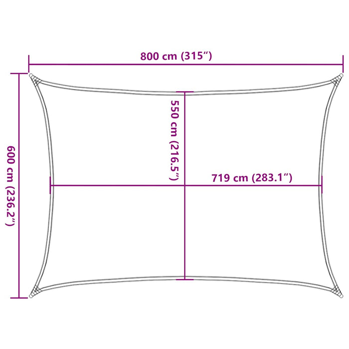 Pânză parasolar, taupe, 6x8 m, HDPE, 160 g/m² WALTI