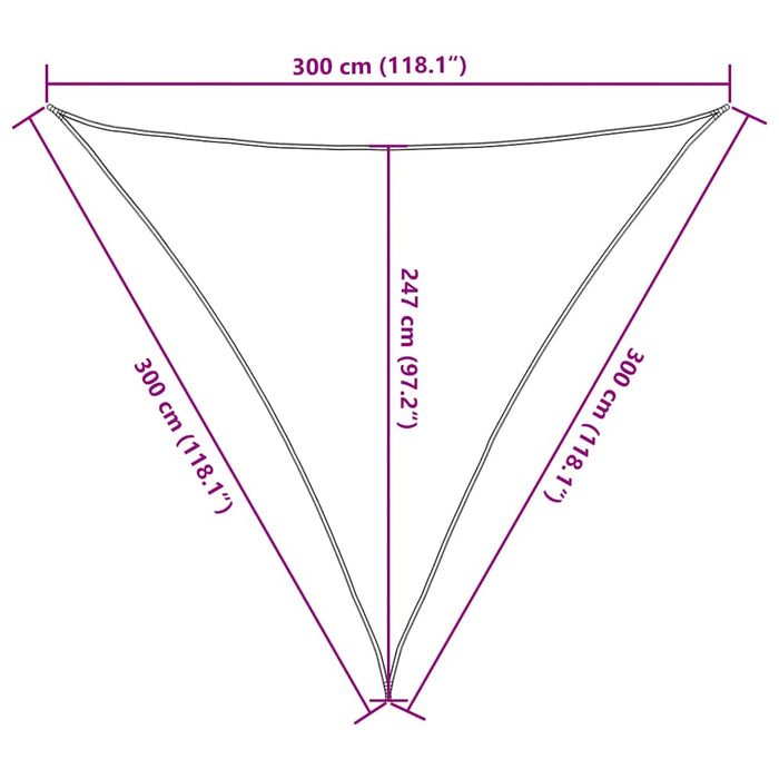 Pânză parasolar, taupe, 3x3x3 m, HDPE, 160 g/m² WALTI