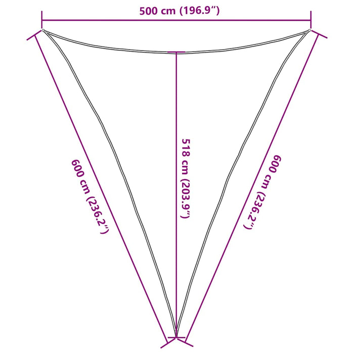 Pânză parasolar, gri taupe, 5x6x6 m, HDPE, 160 g/m² WALTI