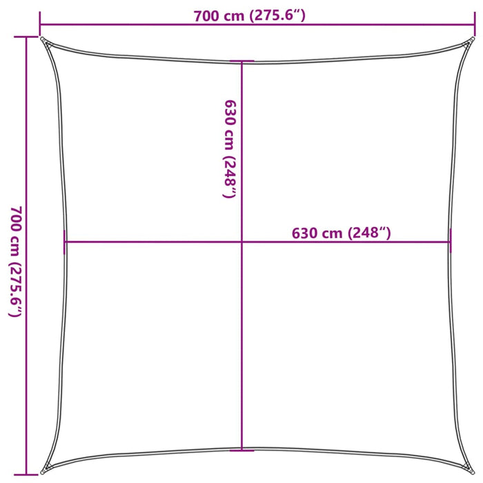 Pânză parasolar, verde închis, 7x7 m, 160 g / m², HDPE - WALTI WALTI