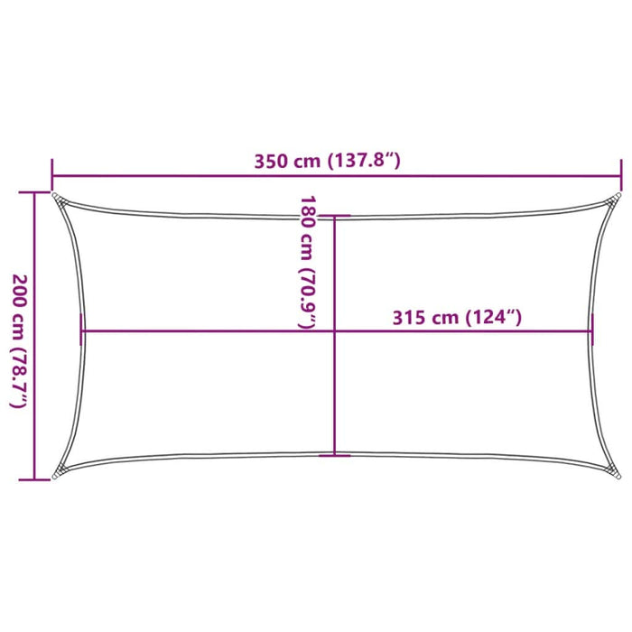Pânză parasolar, verde închis, 2x3,5 m, HDPE, 160 g/m² - WALTI WALTI