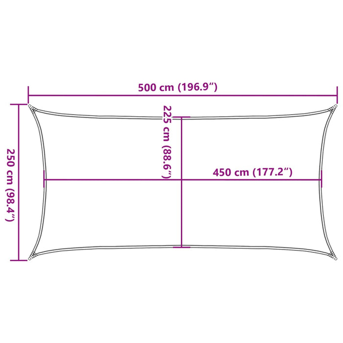 Pânză parasolar, verde închis, 2,5x5 m, HDPE, 160 g/m² - WALTI WALTI