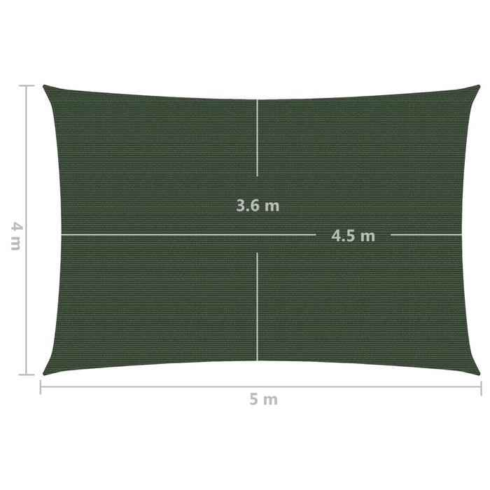 Pânză parasolar, verde închis, 4x5 m, HDPE, 160 g/m² - WALTI WALTI