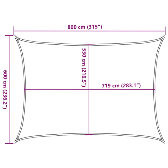 Pânză parasolar, verde închis, 6x8 m, HDPE, 160 g/m² - WALTI WALTI