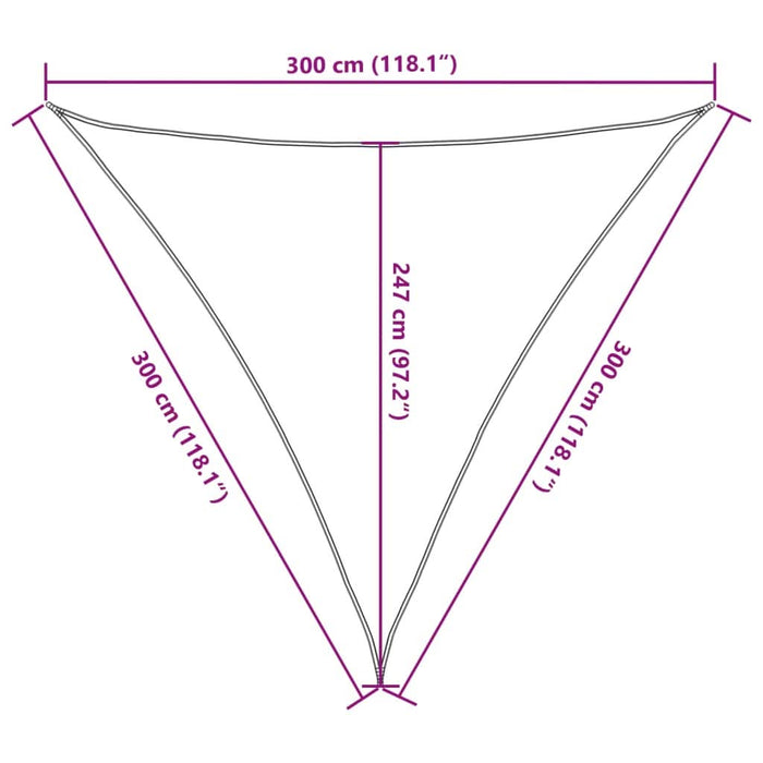 Pânză parasolar, verde închis, 3x3x3 m, HDPE, 160 g/m² WALTI
