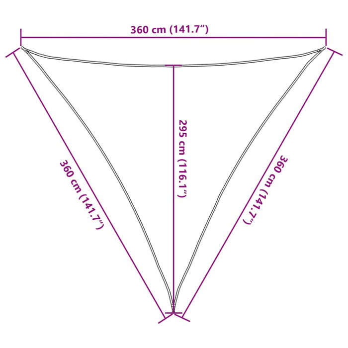 Pânză parasolar, verde închis, 3,6x3,6x3,6 m, HDPE, 160 g/m² - WALTI WALTI