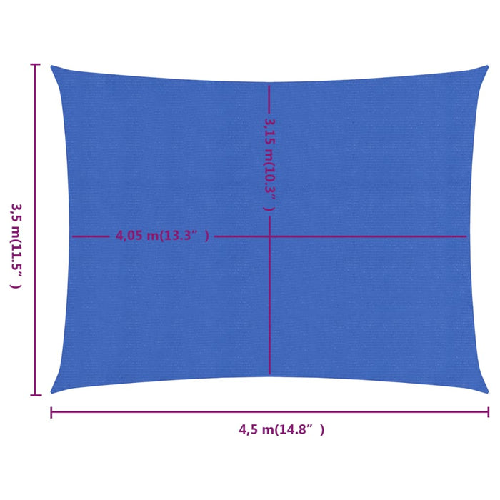 Pânză parasolar albastru dreptunghiular 3,5x4,5m HDPE 160 g/m² - WALTI WALTI