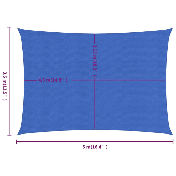 Pânză parasolar, albastru dreptunghiular 3,5x5 m HDPE 160 g/m² - WALTI WALTI