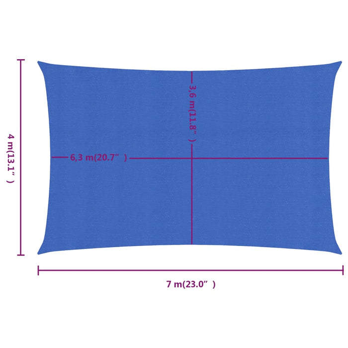 Pânză parasolar, albastru dreptunghiular 4x7 m HDPE 160 g/m² - WALTI WALTI