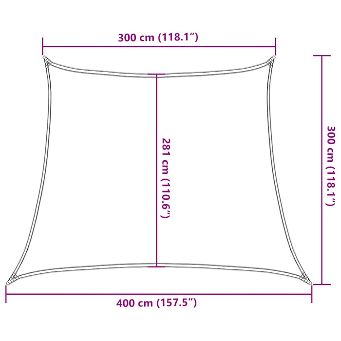 Pânză parasolar, albastru, trapez, 3/4x3 m, HDPE, 160 g/m² WALTI
