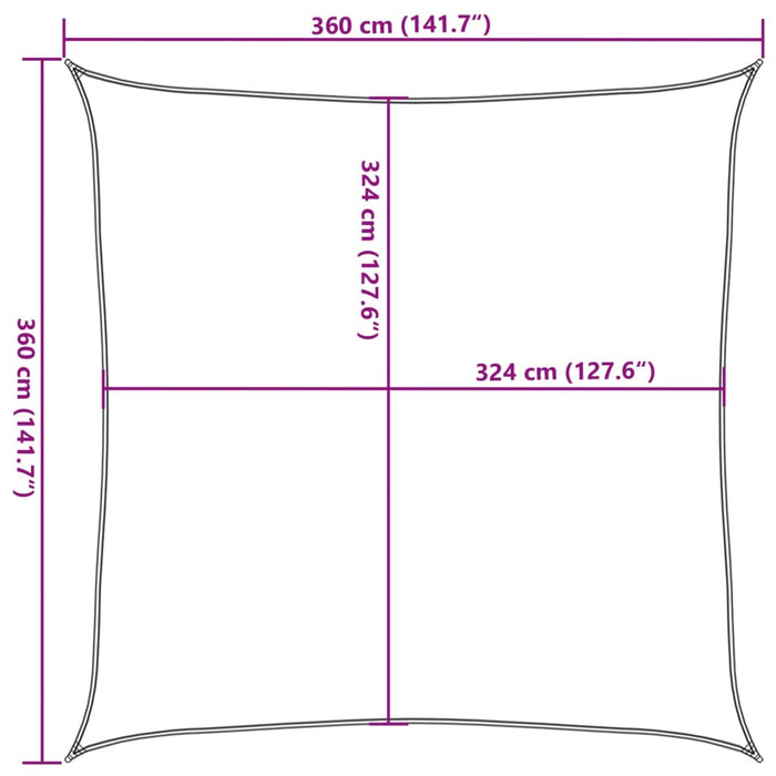 Pânză parasolar, galben, 3,6x3,6 m, HDPE, 160 g/m² WALTI