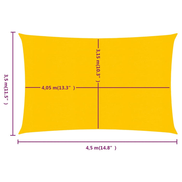 Pânză parasolar galben dreptunghiular 3,5x4,5m HDPE 160 g/m² - WALTI WALTI