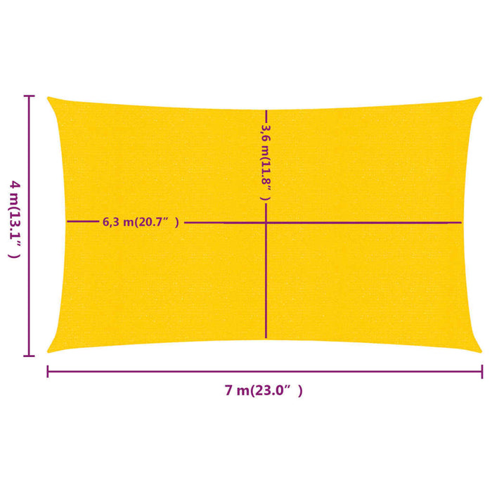 Pânză parasolar, galben dreptunghiular 4x7 m, HDPE, 160 g/m² - WALTI WALTI