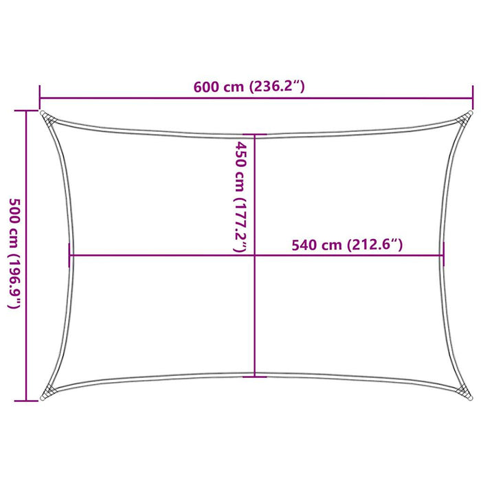 Pânză parasolar, galben dreptunghiular 5x6 m, HDPE, 160 g/m² WALTI