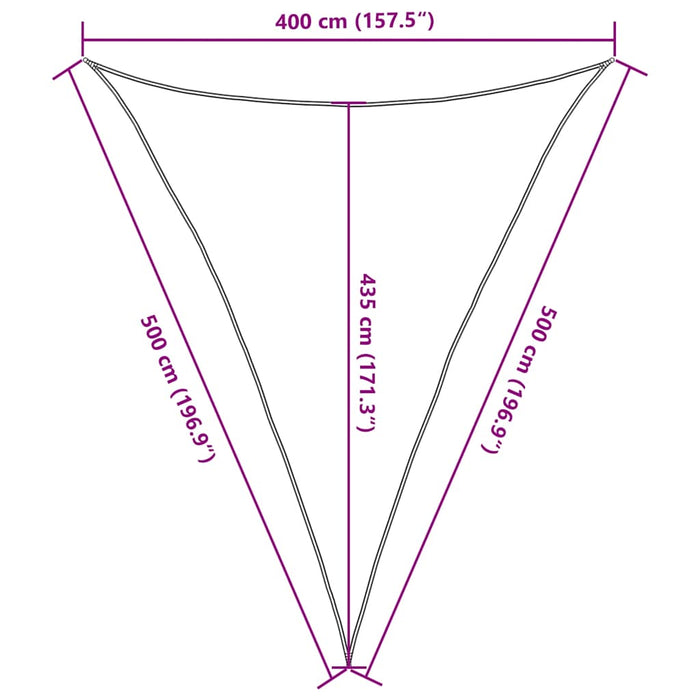 Pânză parasolar, galben, triunghiular, 4x5x5 m, HDPE, 160 g/m² WALTI