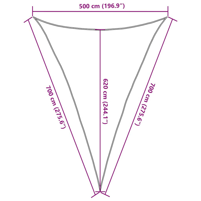 Pânză parasolar, galben, 5x7x7 m, HDPE, 160 g/m² - WALTI WALTI