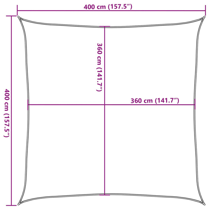 Pânză parasolar, roșu, 4x4 m, HDPE, 160 g/m² - WALTI WALTI