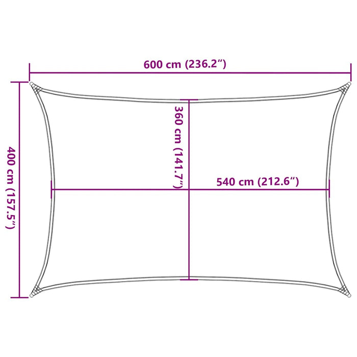 Pânză parasolar, roșu, 4x6 m, HDPE, 160 g/m² WALTI