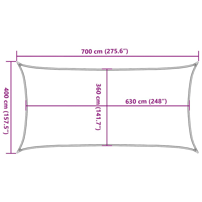 Pânză parasolar, roșu, 4x7 m, HDPE, 160 g/m² WALTI