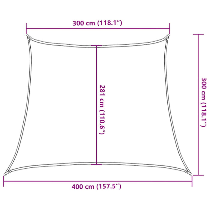 Pânză parasolar, portocaliu, trapez, 3/4x3 m, HDPE, 160 g/m² - WALTI WALTI