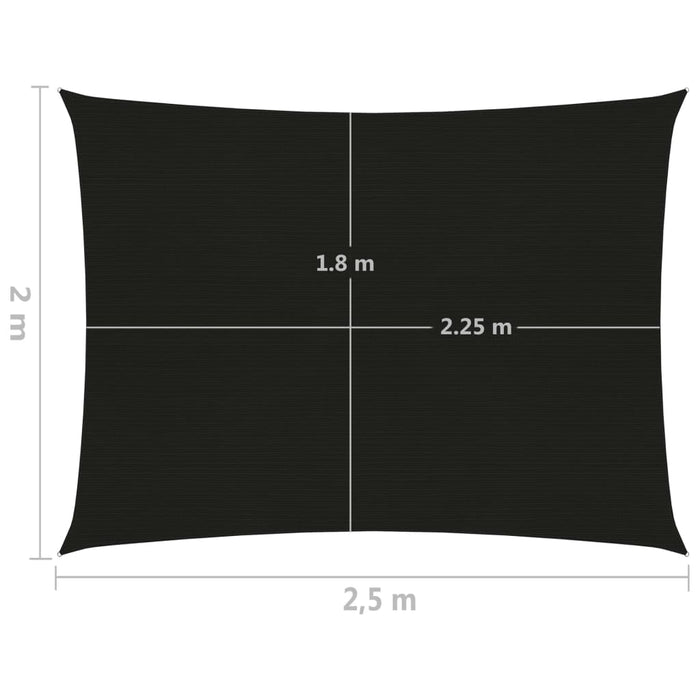 Pânză parasolar, negru, 2x2,5 m, HDPE, 160 g/m² - WALTI WALTI