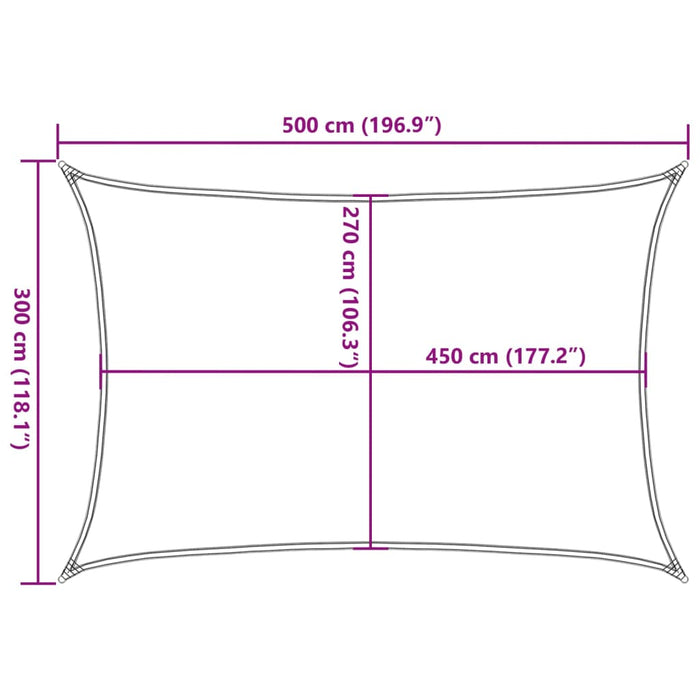 Parasolar, negru, 3x5 m, HDPE, 160 g/m² - WALTI WALTI