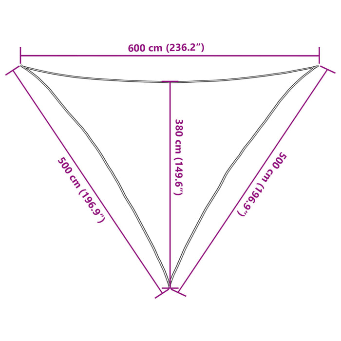 Pânză parasolar, negru, 5x5x6 m, HDPE, 160 g/m² - WALTI WALTI