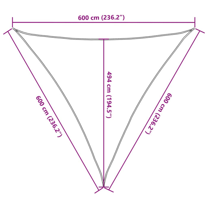Pânză parasolar, negru, 6x6x6 m, HDPE, 160 g/m² WALTI