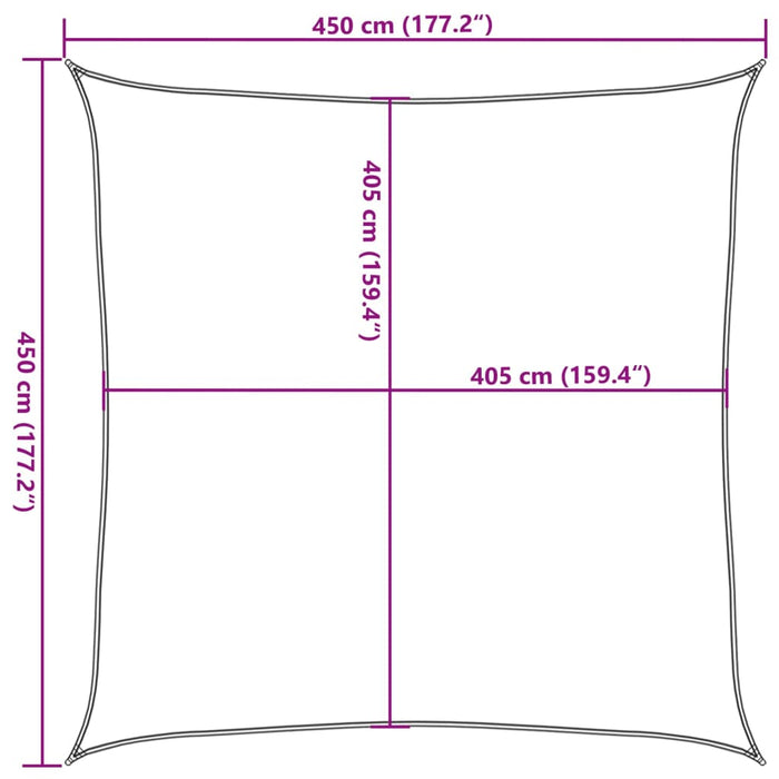 Pânză parasolar, maro, 4,5x4,5, m, HDPE, 160 g/m² - WALTI WALTI