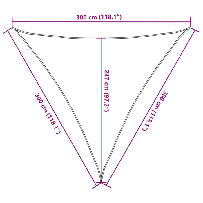 Pânză parasolar, maro, 3x3x3 m, HDPE, 160 g/m² WALTI