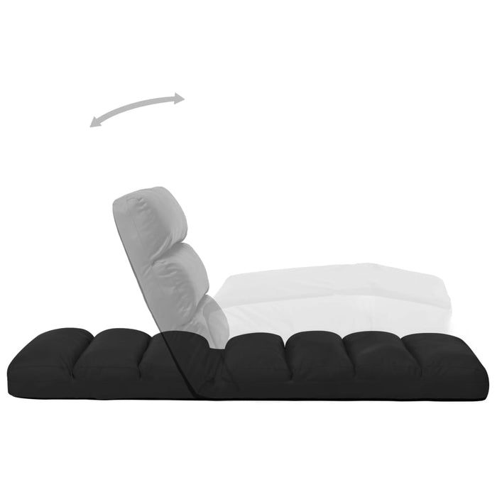 Scaun de podea pliabil, negru, piele ecologică - WALTI WALTI