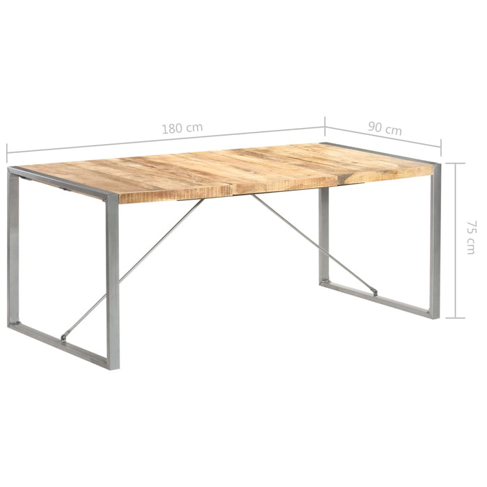 Masă de bucătărie, 180x90x75 cm, lemn masiv de mango nefinisat WALTI