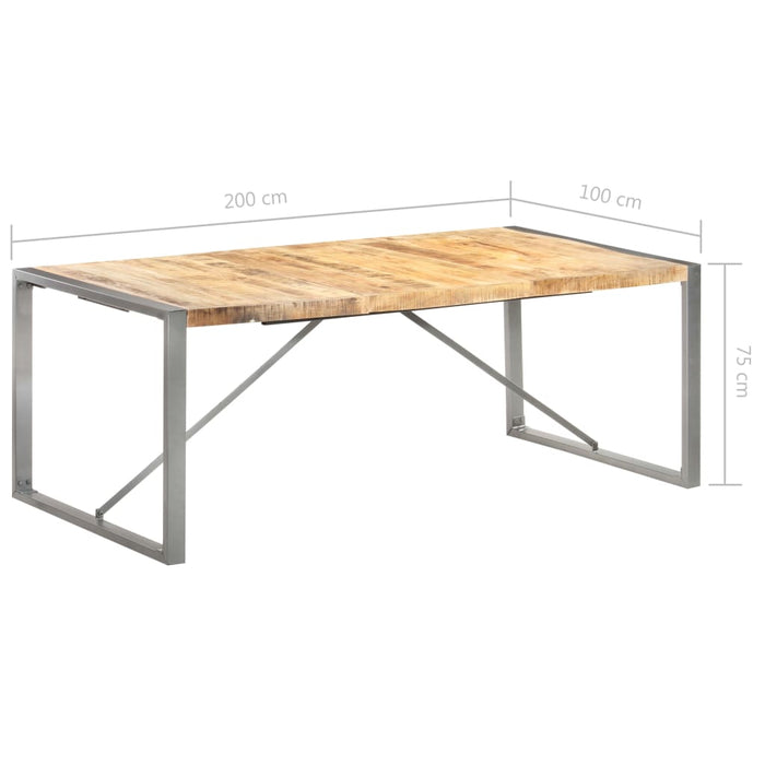 Masă de bucătărie, 200x100x75 cm, lemn masiv mango nefinisat - WALTI WALTI