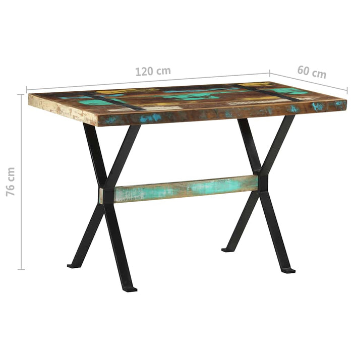 Masă de bucătărie, 120 x 60 x 76 cm, lemn masiv reciclat WALTI