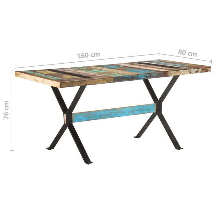 Masă de bucătărie, 160x80x76 cm, lemn masiv reciclat WALTI